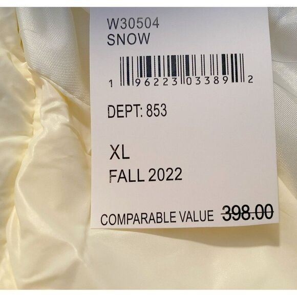 Walter Baker Genesis Puffer Jacket Sz XL Winter White Front Zip Cozy & Warm NEW - Picture 6 of 7
